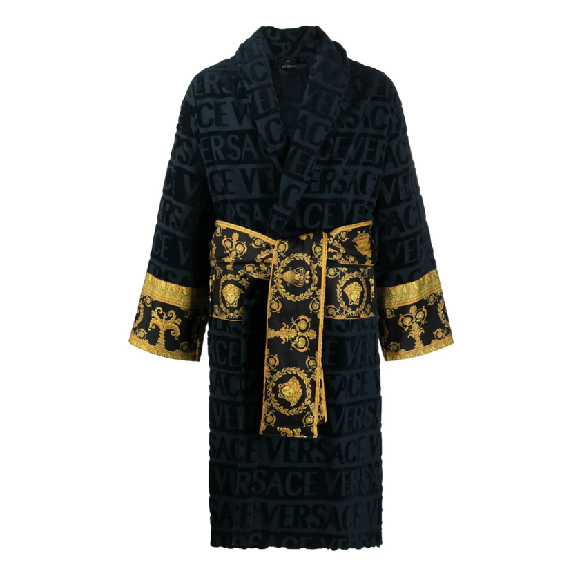 Versace Barocco-panel logo devoré robe(navy blue) – Bou Bash